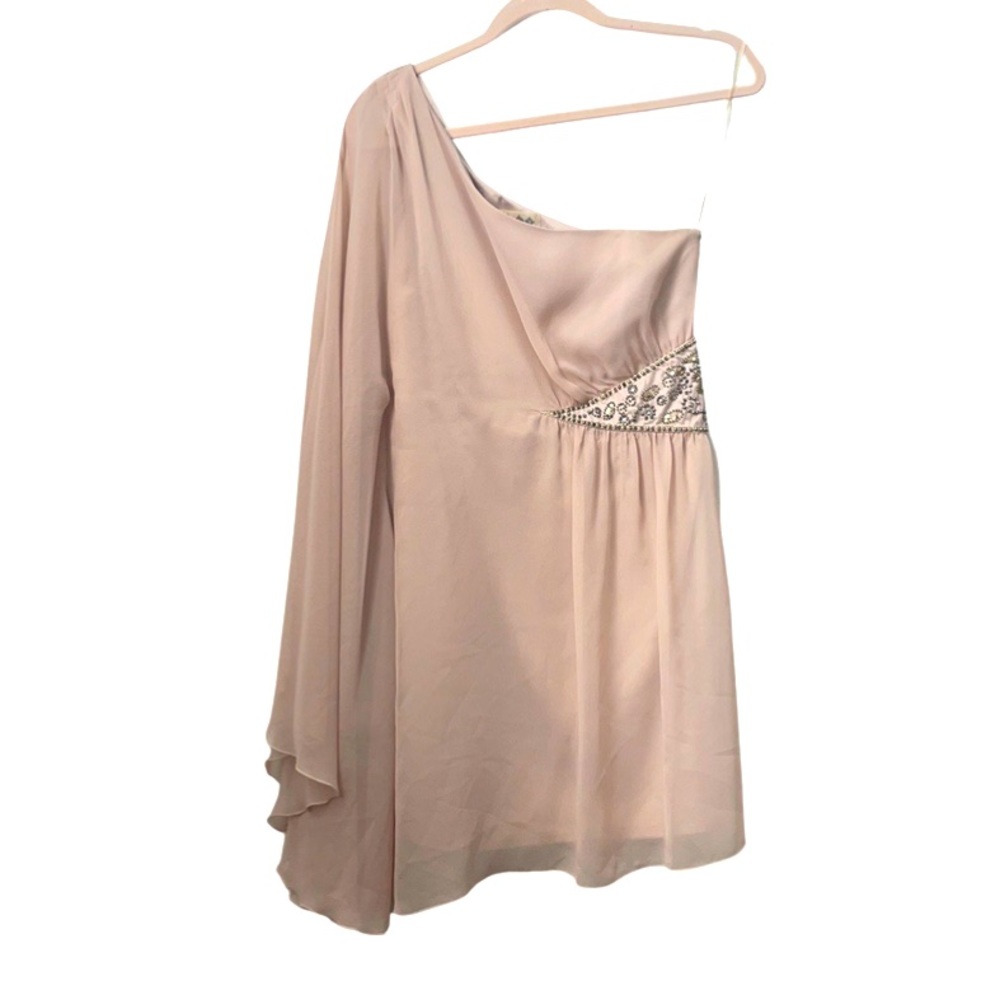 FREE PEOPLE Beaded Blush One Shoulder Dress